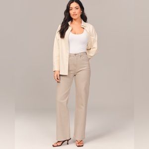 *NWT*Abercrombie & Fitch- Curve Love High Rise 90s Relaxed Jean- 26 X-LONG - Oat